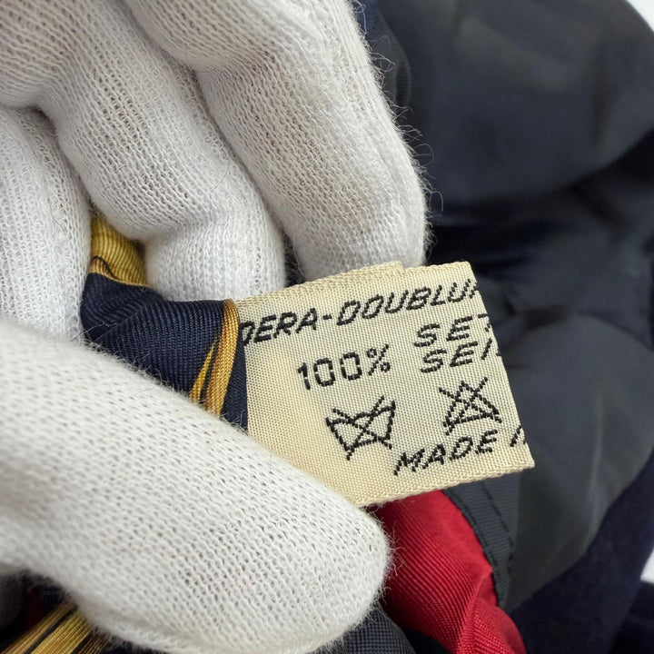 Great Herno A line coat 100% Silk with all-over patterned lining. Dark navy 42