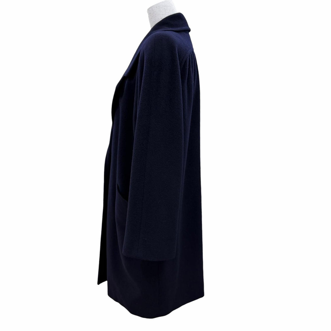Great Herno A line coat 100% Silk with all-over patterned lining. Dark navy 42