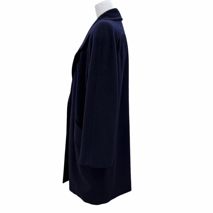 Great Herno A line coat 100% Silk with all-over patterned lining. Dark navy 42