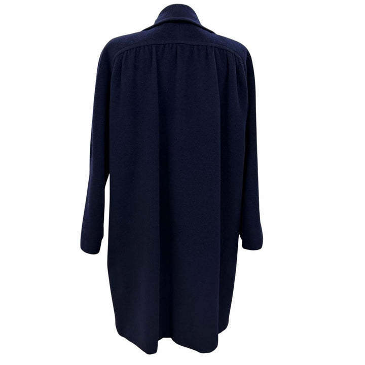 Great Herno A line coat 100% Silk with all-over patterned lining. Dark navy 42