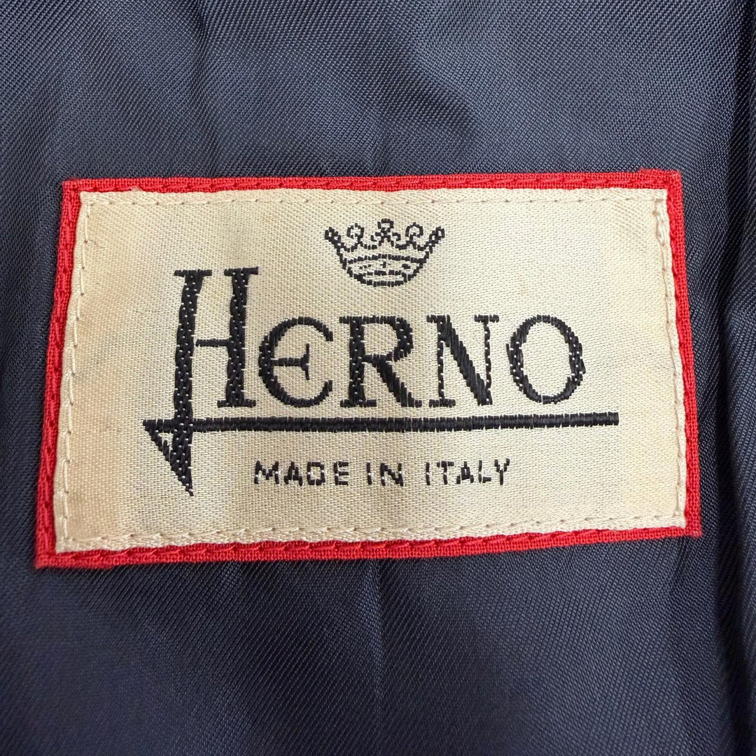 Great Herno A line coat 100% Silk with all-over patterned lining. Dark navy 42