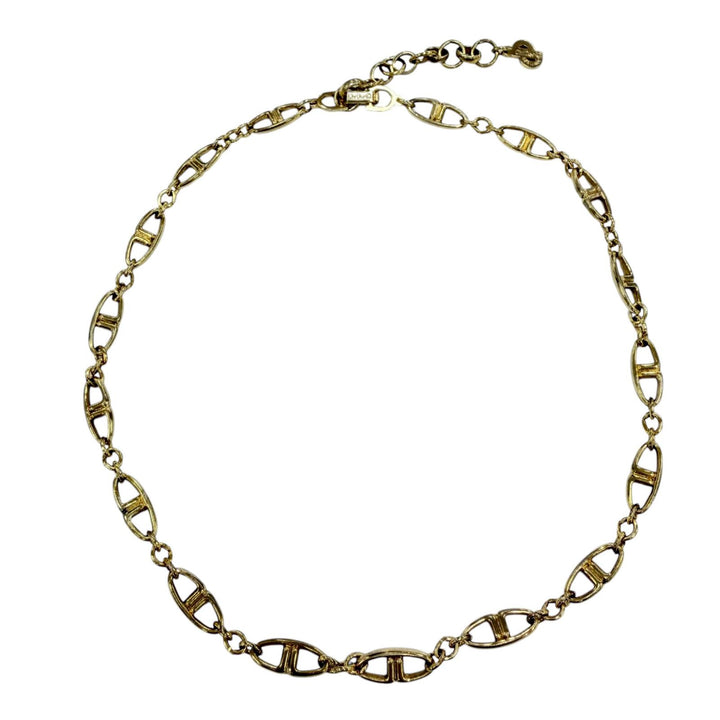 Great Christian Dior Necklace CD logo motif chain choker gold metal Women