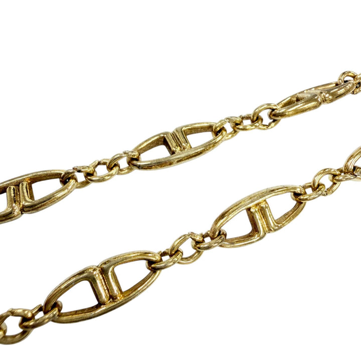 Great Christian Dior Necklace CD logo motif chain choker gold metal Women