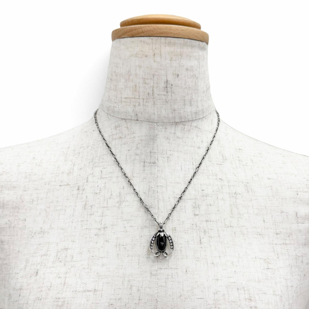 Great Georg Jensen Necklace 1990 Year Pendant Silver 925 Women