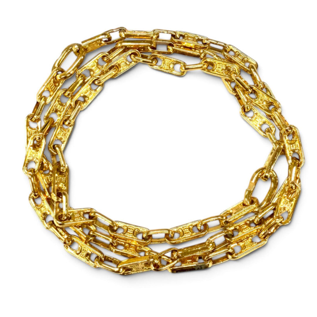 Great CELINE Necklace Triomphe Chain 2-way Bracelet gold Women