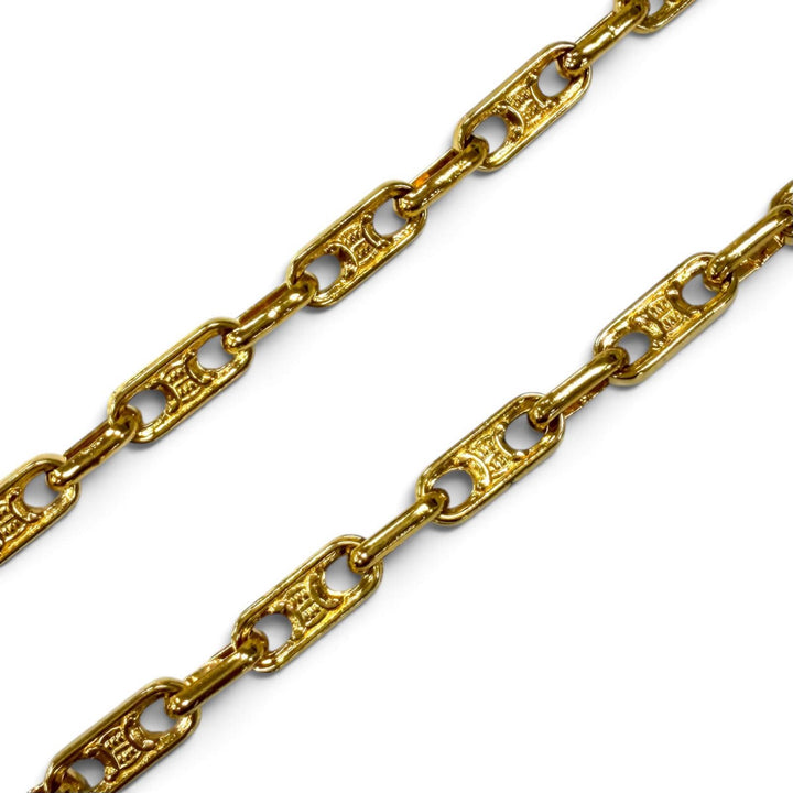 Great CELINE Necklace Triomphe Chain 2-way Bracelet gold Women