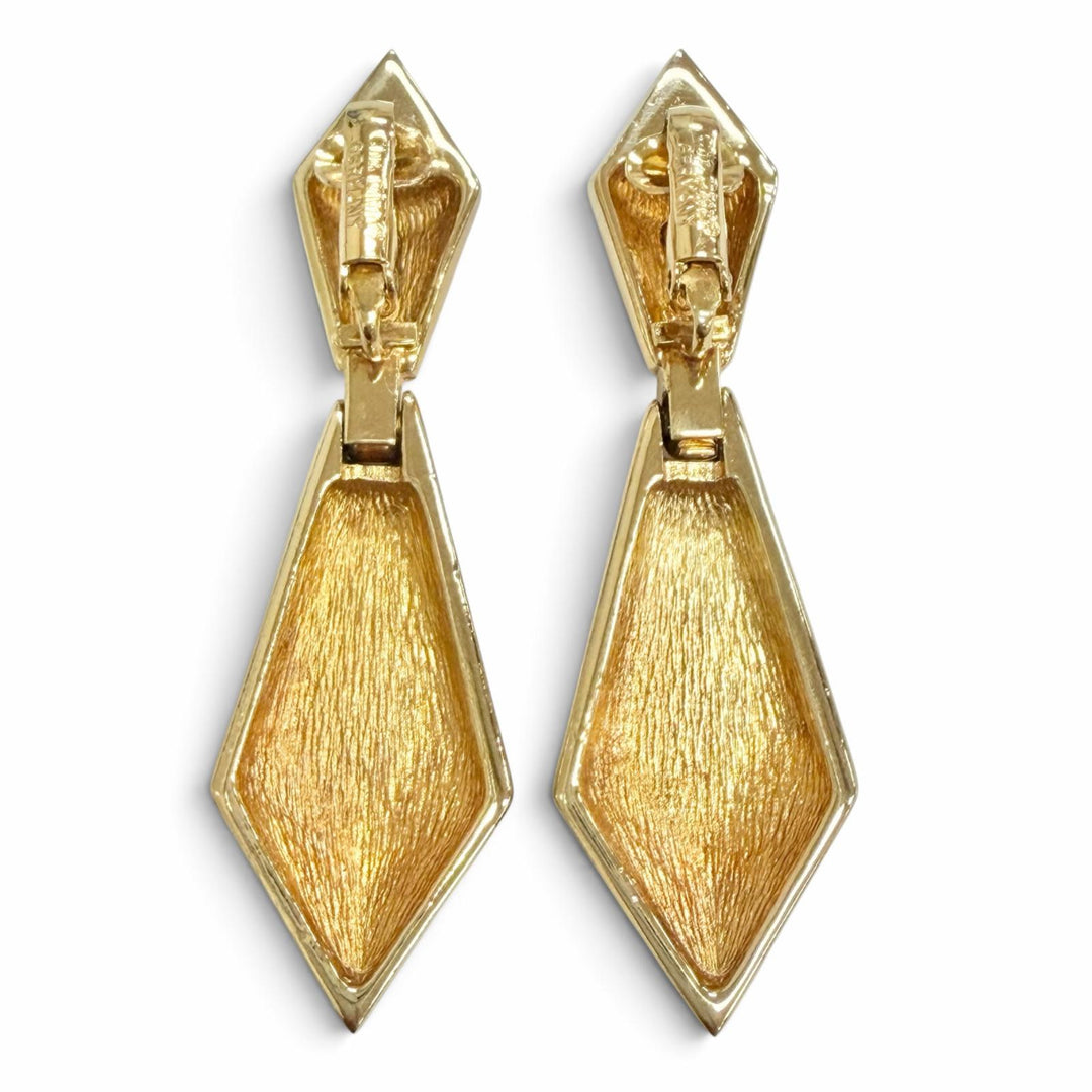 Great Christian Dior Earring Rhinestone Geometric Earrings gold onyx Women
