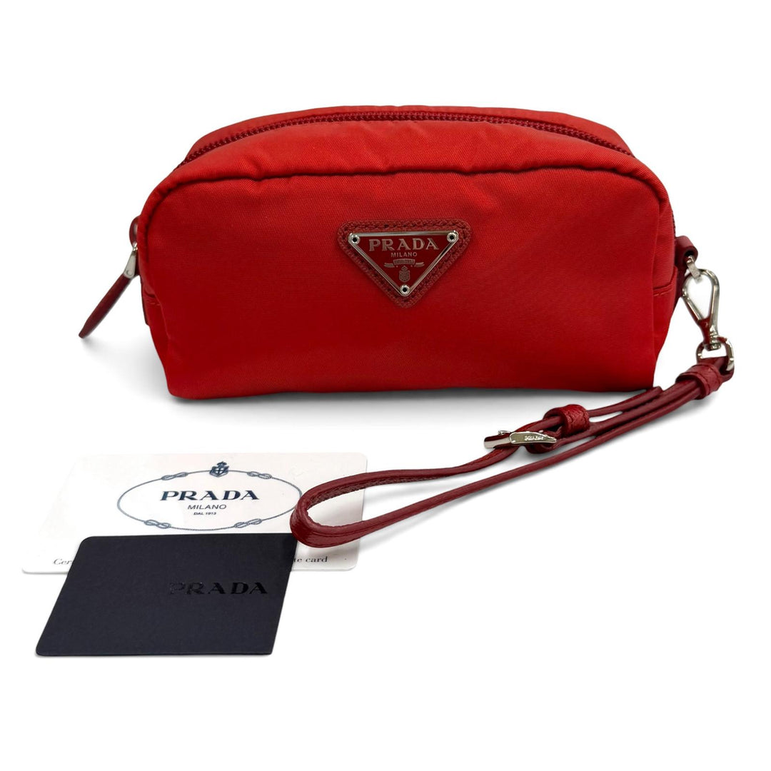 Pristine PRADA Re-Nylon Mini Pouch TriangleWith logo Nylon 1NE175