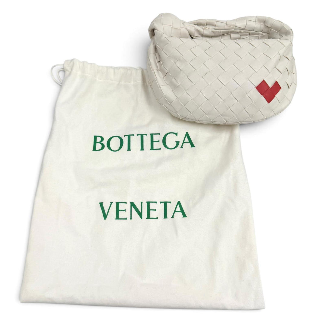 Great BOTTEGAVENETA Handbag mini jodie INTRECCIATO leather white leather 777607