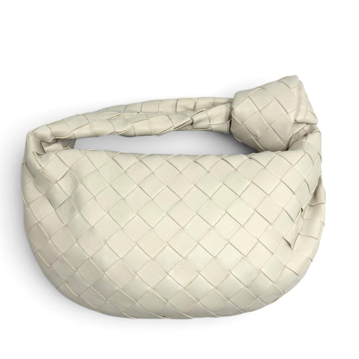 Great BOTTEGAVENETA Handbag mini jodie INTRECCIATO leather white leather 777607
