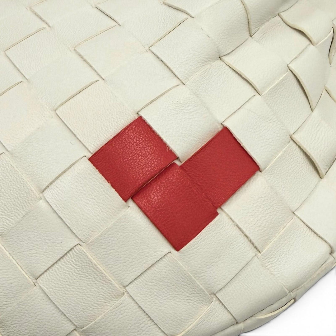 Great BOTTEGAVENETA Handbag mini jodie INTRECCIATO leather white leather 777607