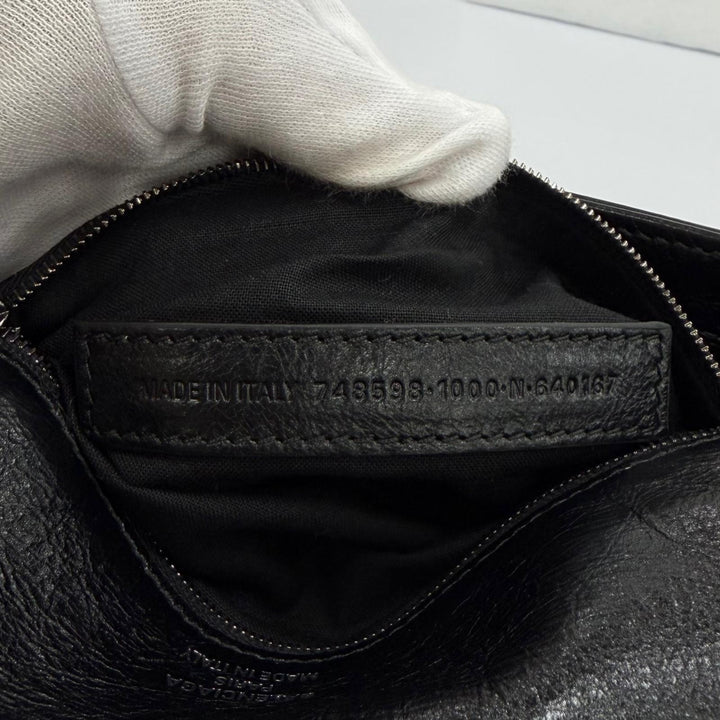 Great BALENCIAGA Shoulder Bag BB Soft Leather 2WAY black leather Women 748598