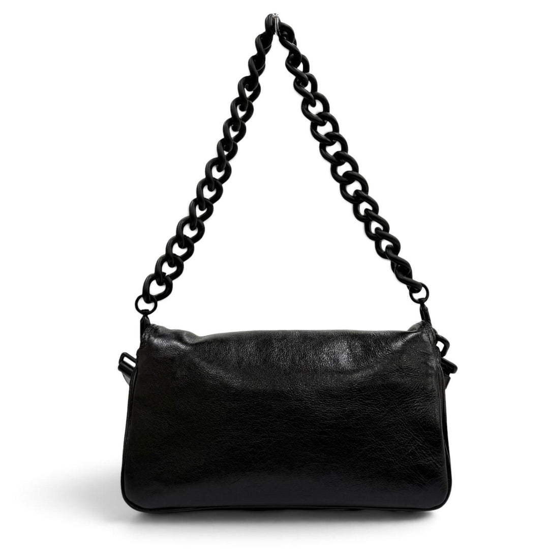 Great BALENCIAGA Shoulder Bag BB Soft Leather 2WAY black leather Women 748598
