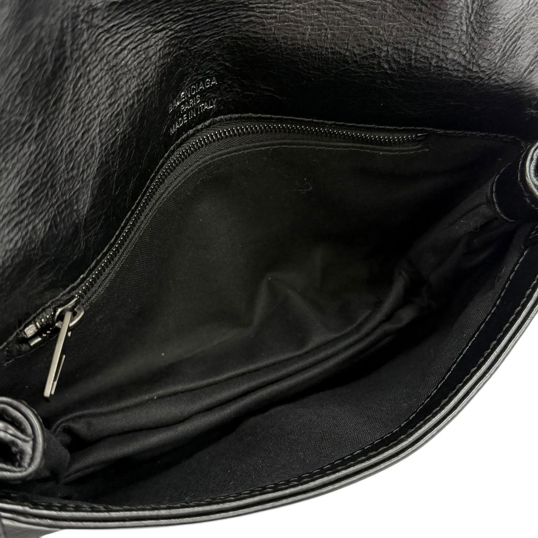 Great BALENCIAGA Shoulder Bag BB Soft Leather 2WAY black leather Women 748598