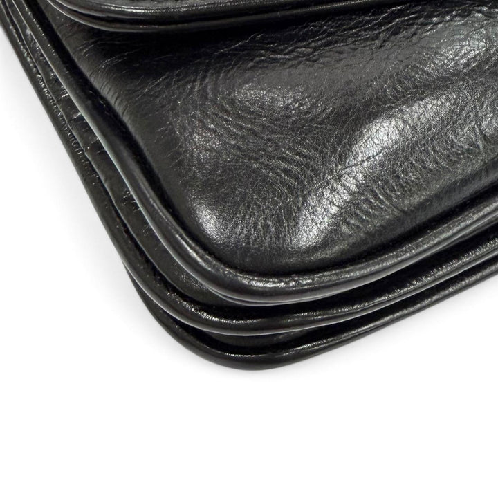 Great BALENCIAGA Shoulder Bag BB Soft Leather 2WAY black leather Women 748598