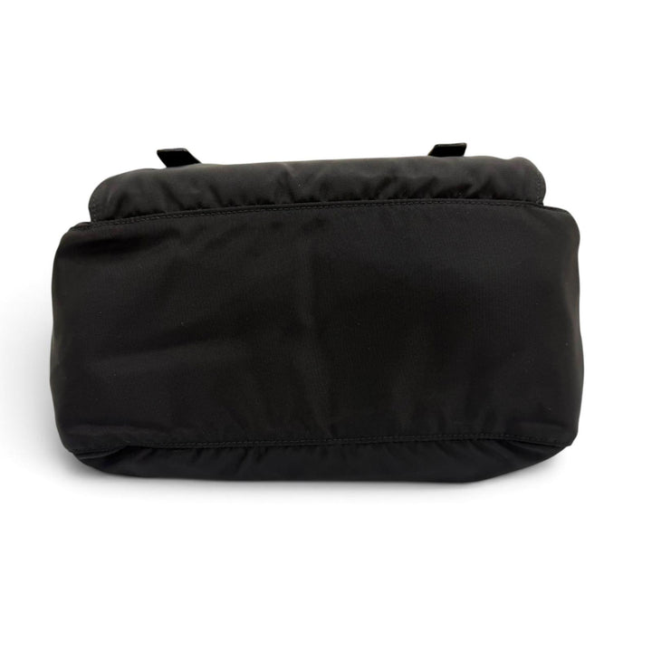 Great PRADA Shoulder Bag triangle logo triangle plate black Nylon mens 1BD953
