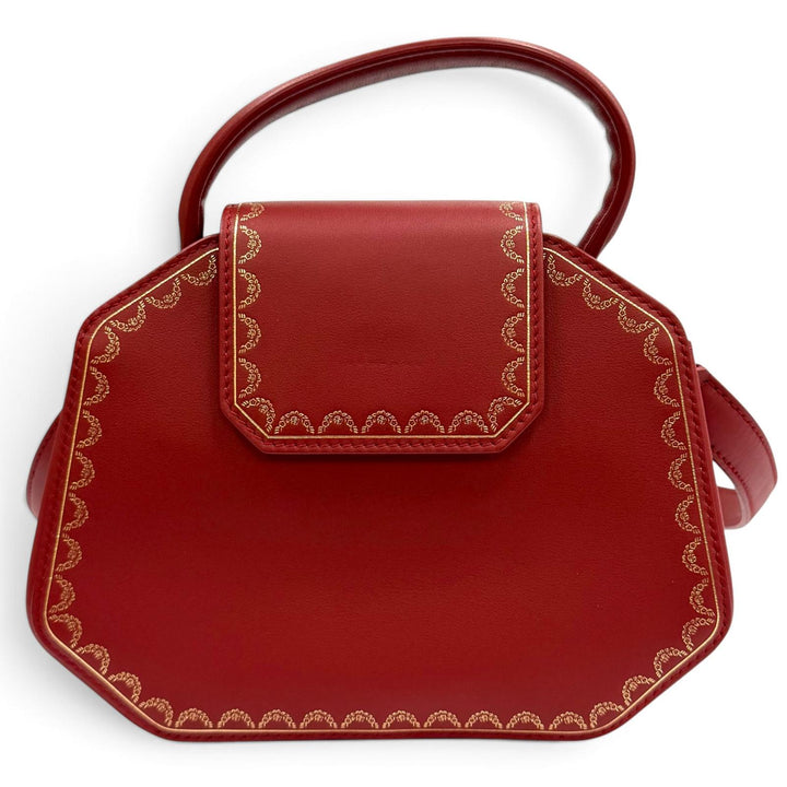 Great Cartier Shoulder Bag Garland de Cartier Mini Mirror 2-Way Leather Bag Red
