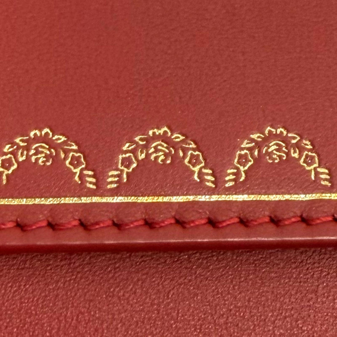 Great Cartier Shoulder Bag Garland de Cartier Mini Mirror 2-Way Leather Bag Red