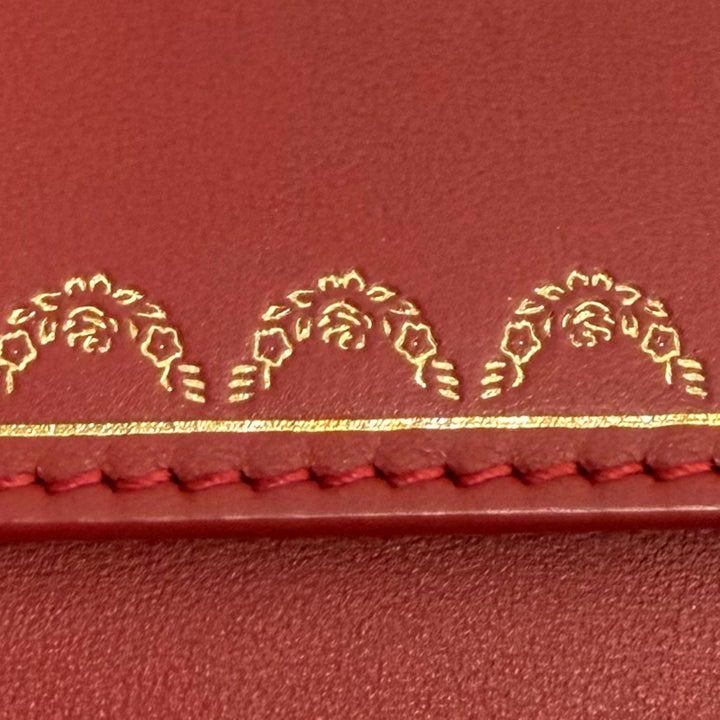 Great Cartier Shoulder Bag Garland de Cartier Mini Mirror 2-Way Leather Bag Red