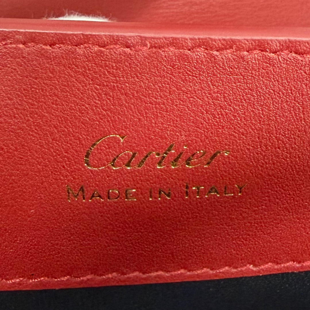 Great Cartier Shoulder Bag Garland de Cartier Mini Mirror 2-Way Leather Bag Red