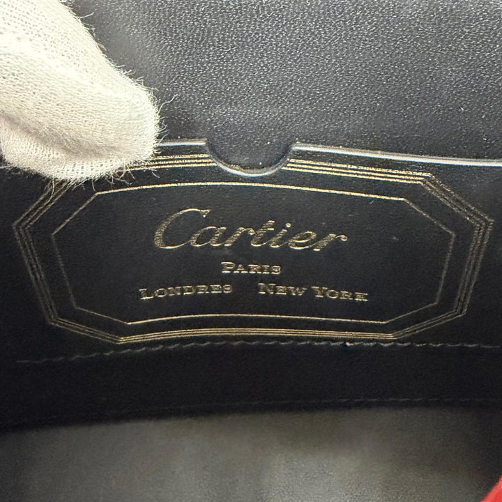 Great Cartier Shoulder Bag Garland de Cartier Mini Mirror 2-Way Leather Bag Red