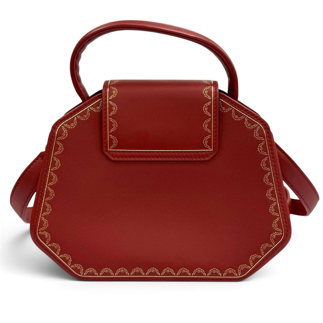 Great Cartier Shoulder Bag Garland de Cartier Mini Mirror 2-Way Leather Bag Red