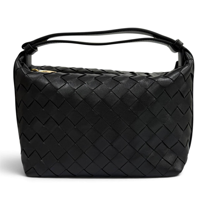 Excellent BOTTEGAVENETA Handbag Wallace INTRECCIATO leather Dark gray 754443