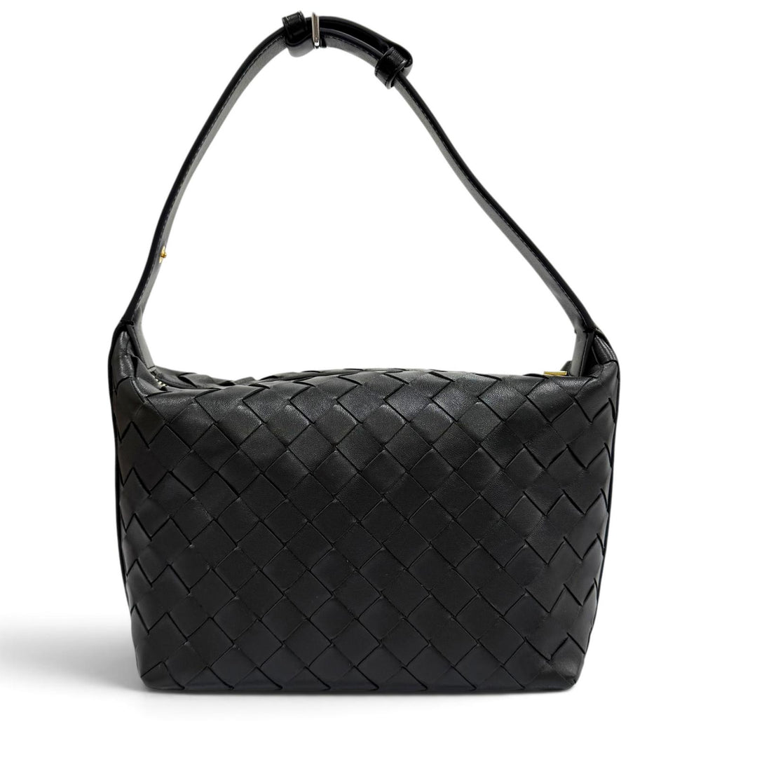 Excellent BOTTEGAVENETA Handbag Wallace INTRECCIATO leather Dark gray 754443