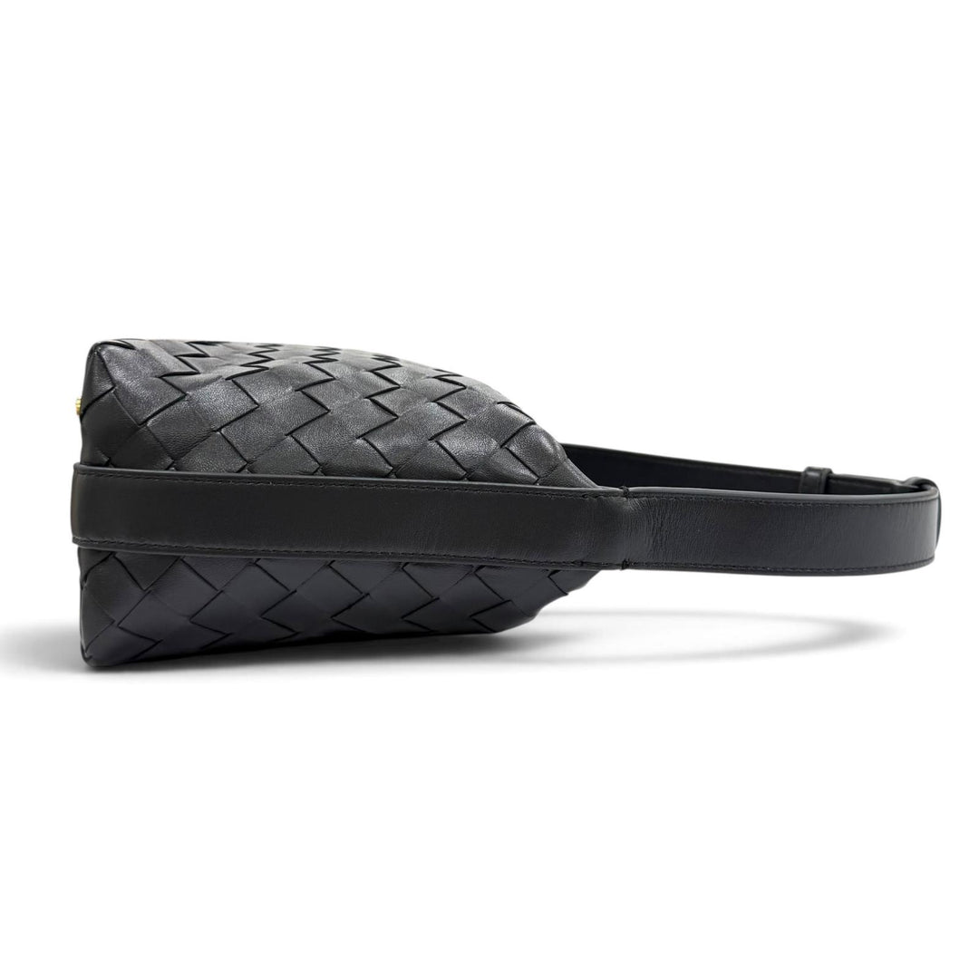 Excellent BOTTEGAVENETA Handbag Wallace INTRECCIATO leather Dark gray 754443
