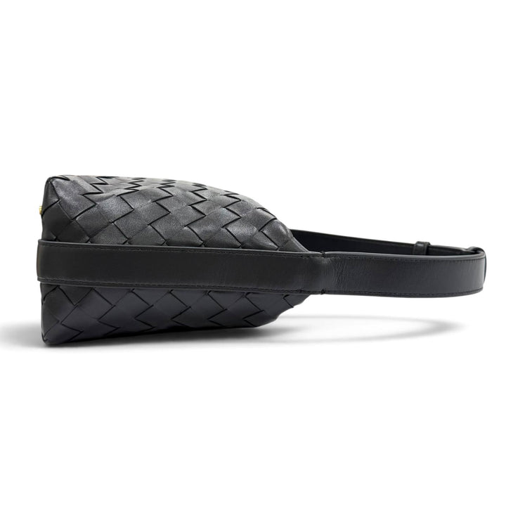 Excellent BOTTEGAVENETA Handbag Wallace INTRECCIATO leather Dark gray 754443