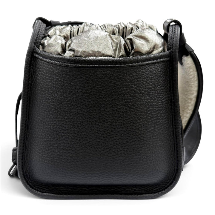 Excellent MONCLER Lania PM Shoulder Bag Logo patch, boa leather black Women