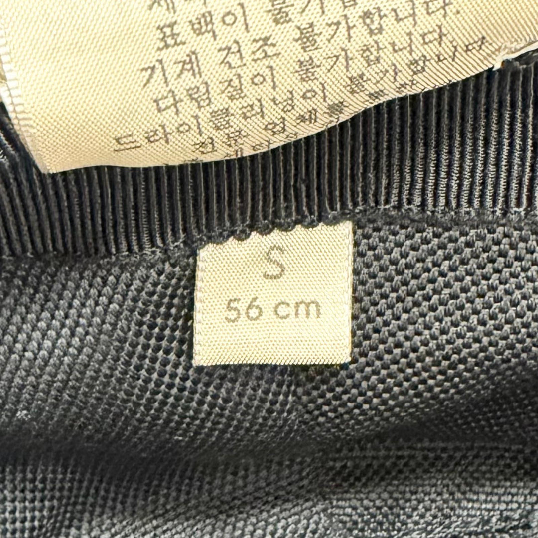 Excellent GUCCI hat GG Marmont Logo Leather Trimmed Bucket Hat black S 768647