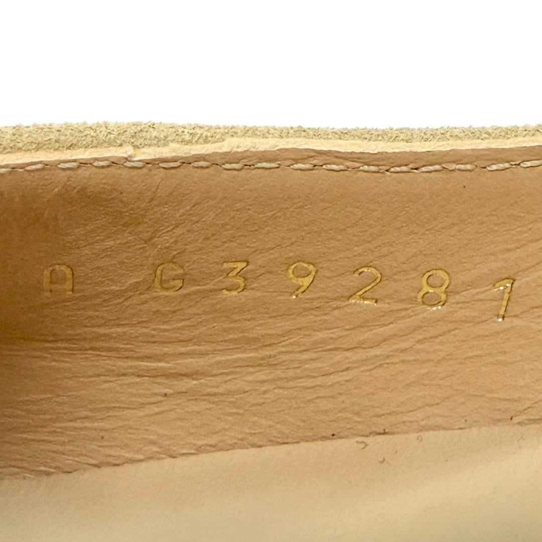Excellent CHANEL pumps Merry Jane COCO Mark Flat Shoes Suede leather 36 G39281