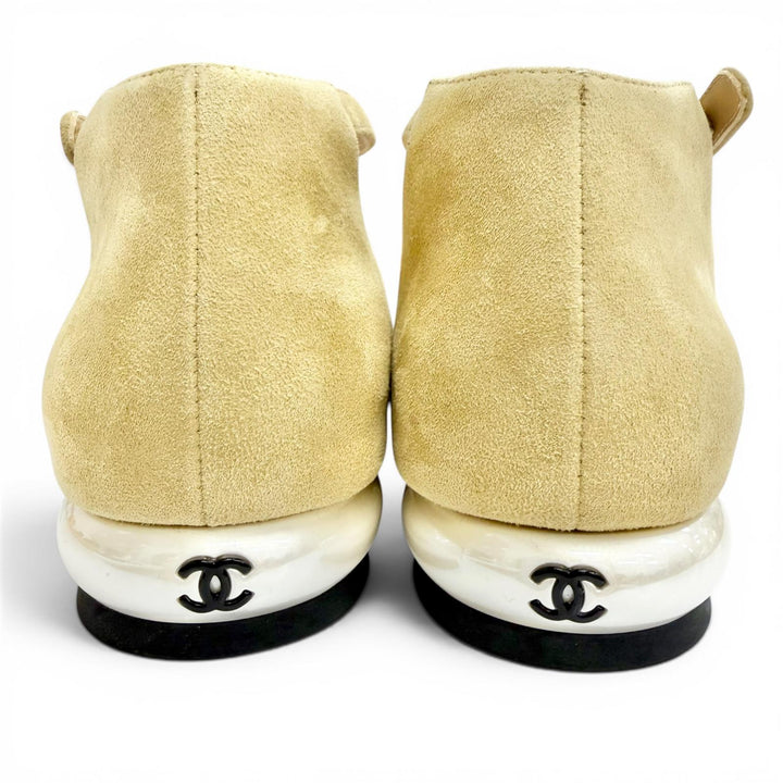 Excellent CHANEL pumps Merry Jane COCO Mark Flat Shoes Suede leather 36 G39281