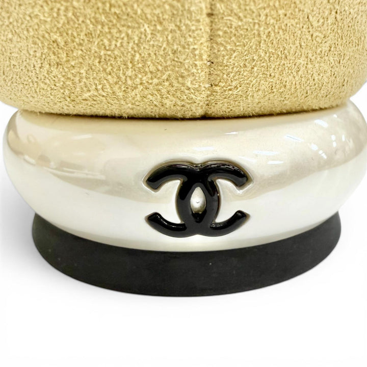 Excellent CHANEL pumps Merry Jane COCO Mark Flat Shoes Suede leather 36 G39281