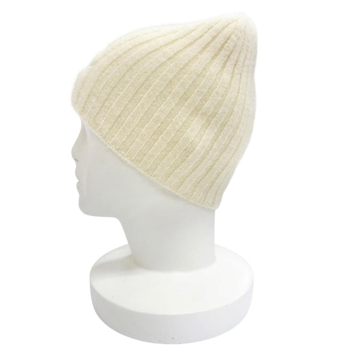 Excellent LOUIS VUITTON Knit cap Beanie LV Script knit hat Ecru S M97803