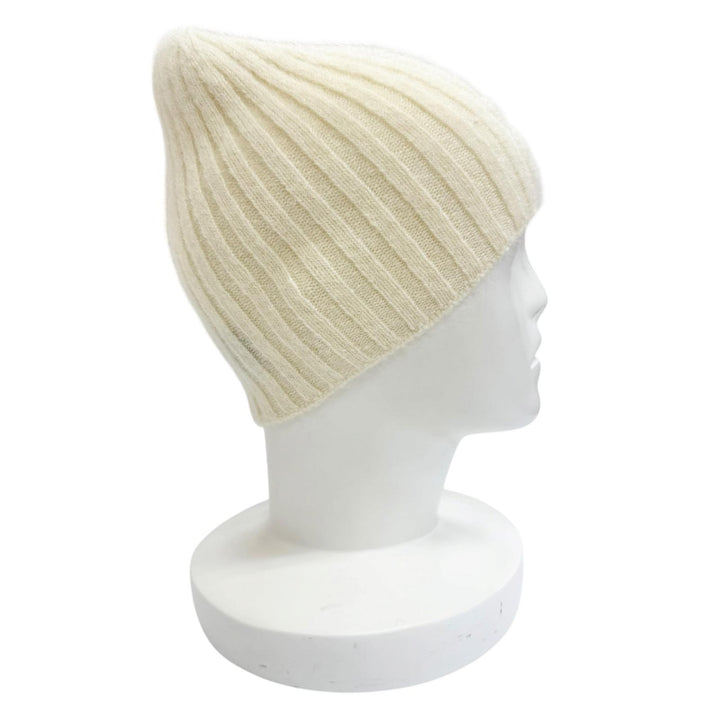 Excellent LOUIS VUITTON Knit cap Beanie LV Script knit hat Ecru S M97803