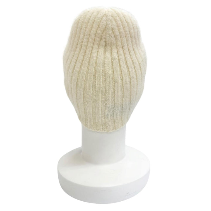Excellent LOUIS VUITTON Knit cap Beanie LV Script knit hat Ecru S M97803