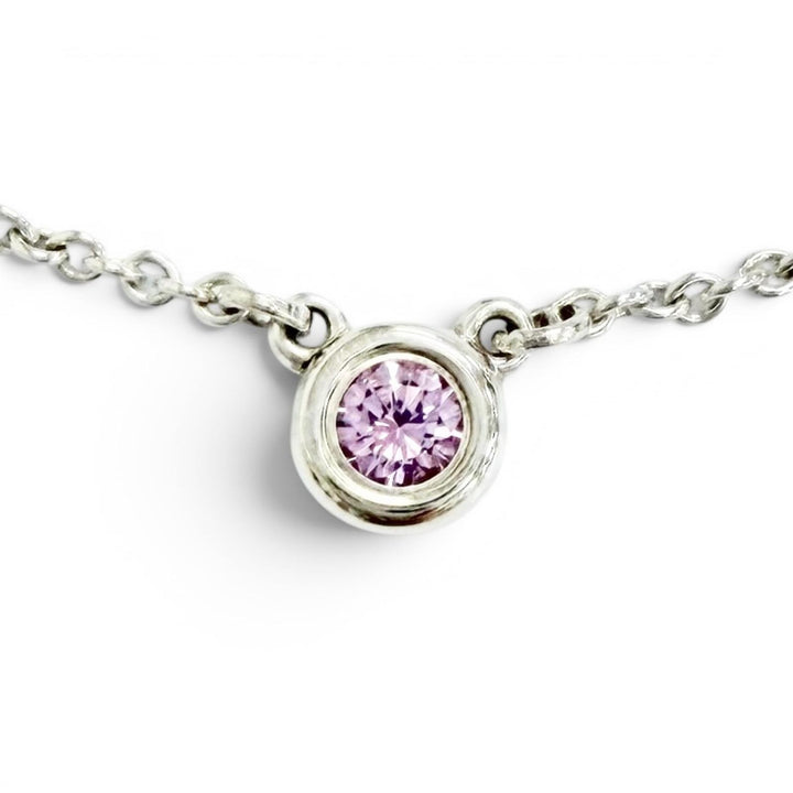 Excellent TIFFANY&Co. Necklace Color by the Yard Pink Sapphire Pendant AG925