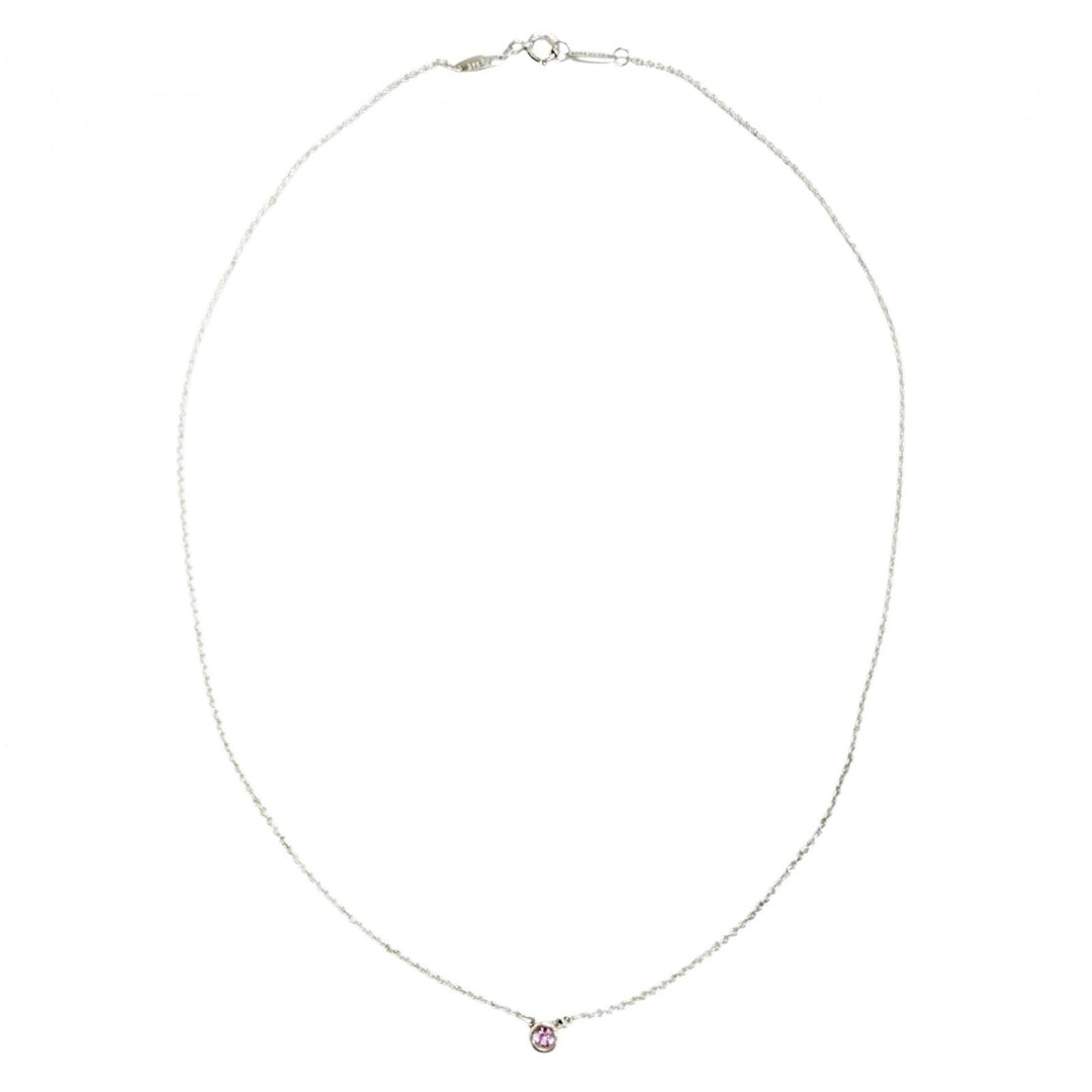 Excellent TIFFANY&Co. Necklace Color by the Yard Pink Sapphire Pendant AG925