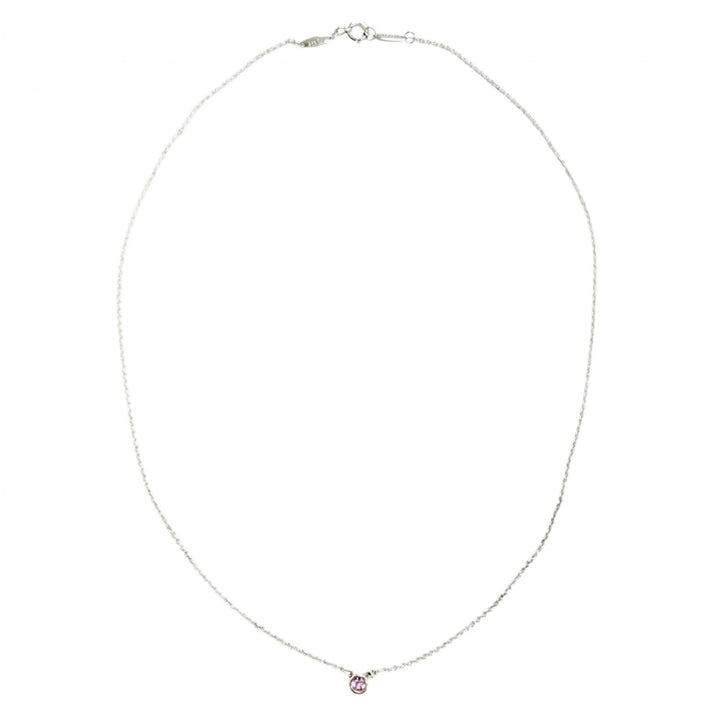 Excellent TIFFANY&Co. Necklace Color by the Yard Pink Sapphire Pendant AG925