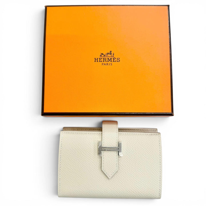 Pristine HERMES Bifold Wallet Bearn Mini Coin case compact wallet Epsom Leather