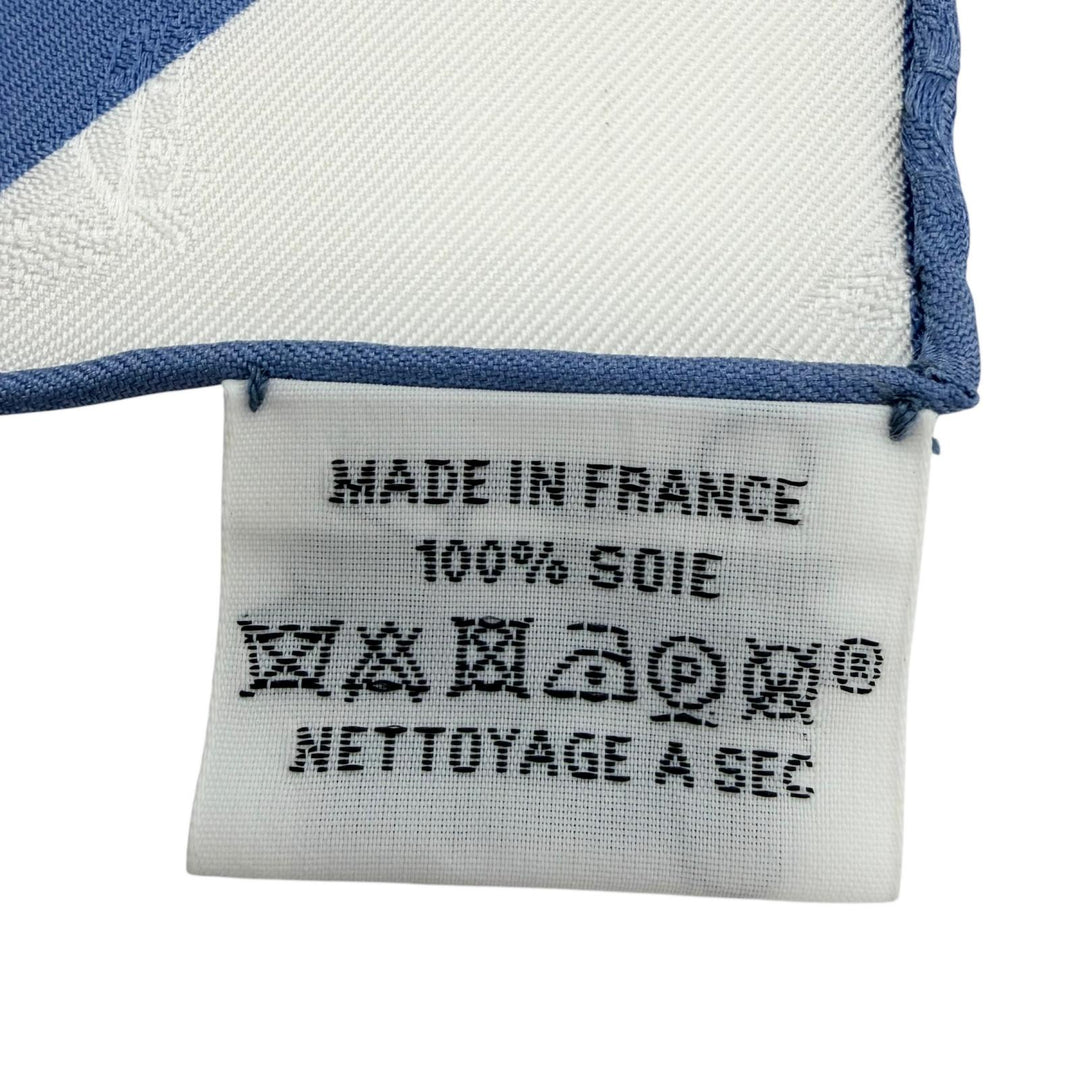 Excellent HERMES scarf Fouets and Badines Bandana Whip and Grip Blue silk Women