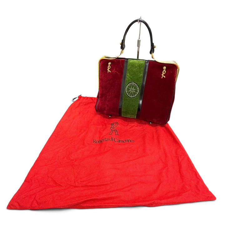 Excellent Roberta di Camerino Handbag Calavera Calavera Dalles Bag Red Velor