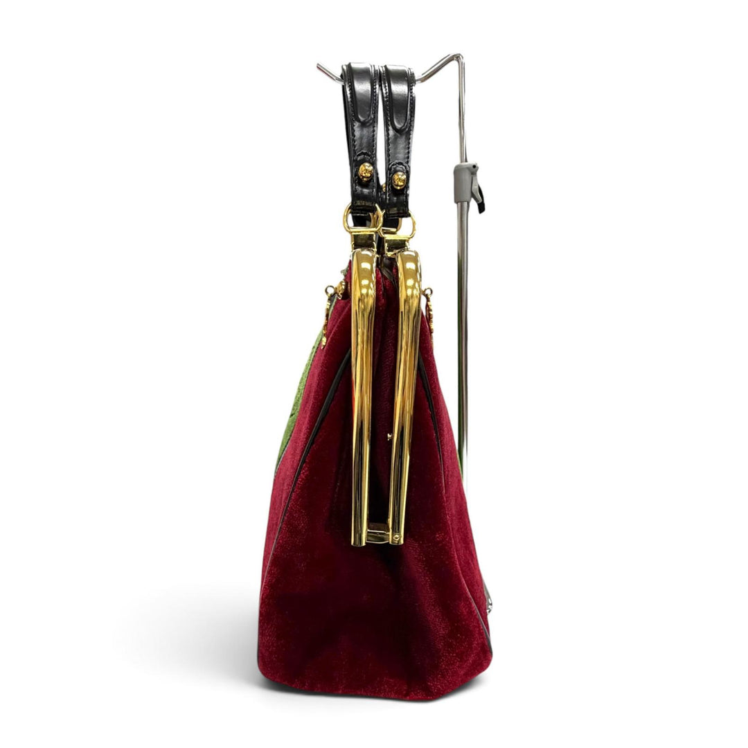 Excellent Roberta di Camerino Handbag Calavera Calavera Dalles Bag Red Velor