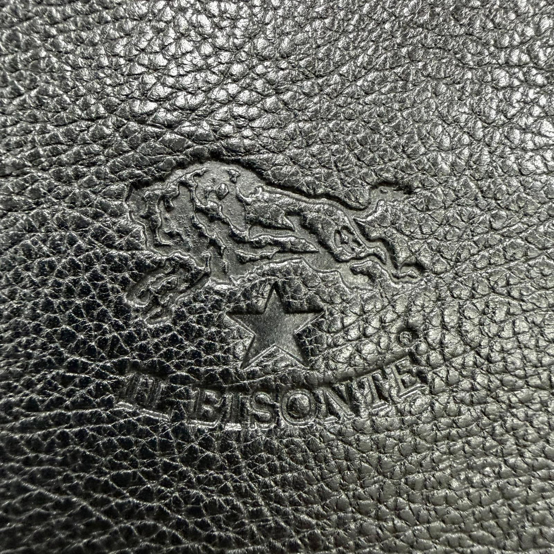 Excellent IL BISONTE Tote Bag Logo engraved all-leather handbag black Women