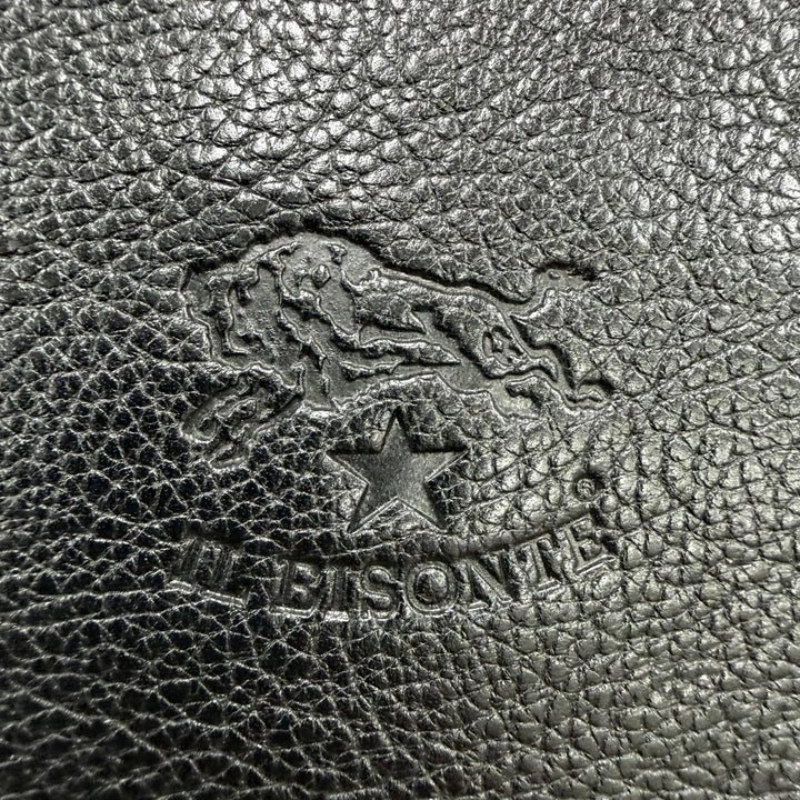 Excellent IL BISONTE Tote Bag Logo engraved all-leather handbag black Women