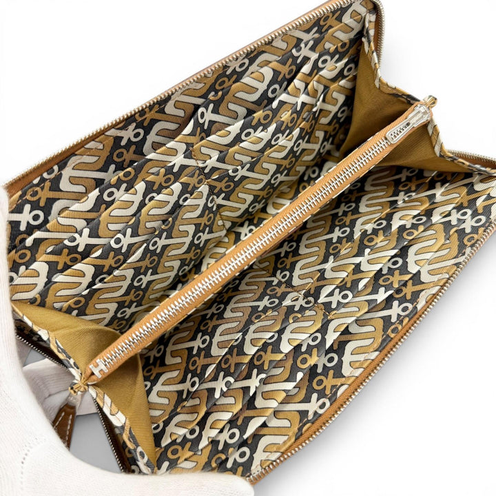 Pristine HERMES Purse Azap Long Silk Inn Evercolor Leather Women