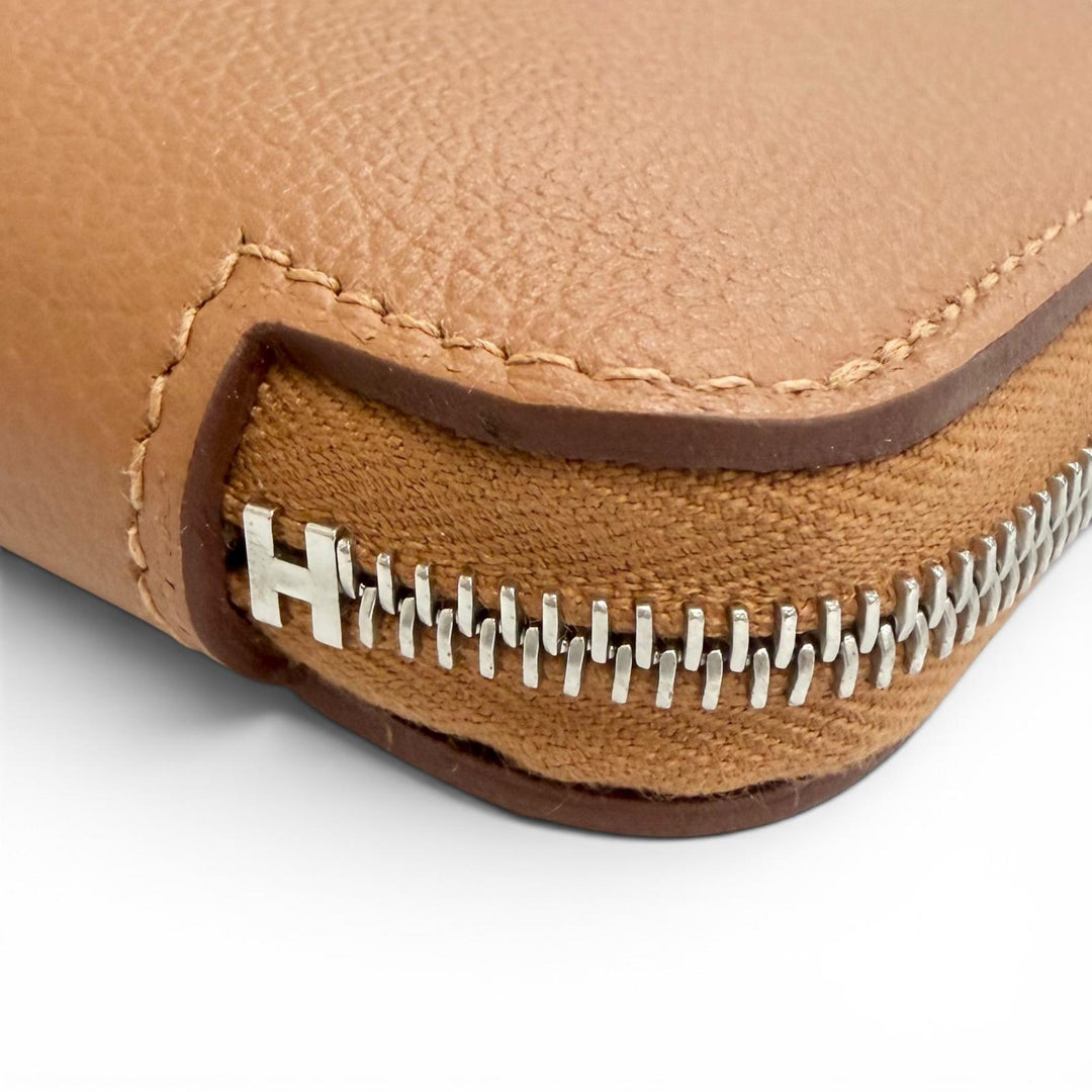 Pristine HERMES Purse Azap Long Silk Inn Evercolor Leather Women