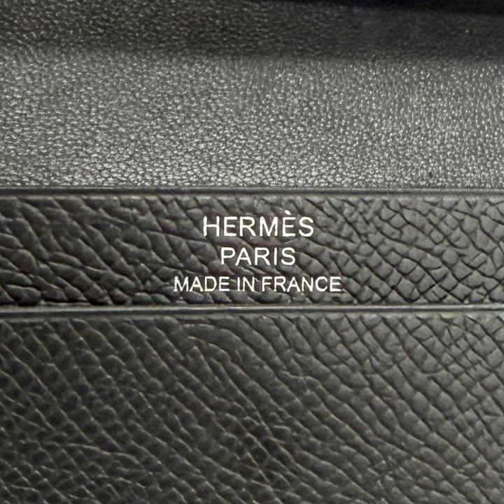 Great HERMES Bifold Wallet Bearn Mini Compact wallet coincompartment black Epsom